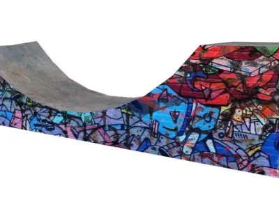 Skating Ramp Low Poly Model With Textures Low-poly 3D model