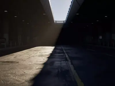 Lower Grand Ave Urban Underground Road  Low-poly 3D model