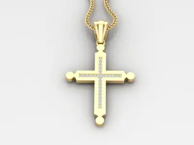 High Cross Pendant Light Gold 18K 4CP009 3D print model