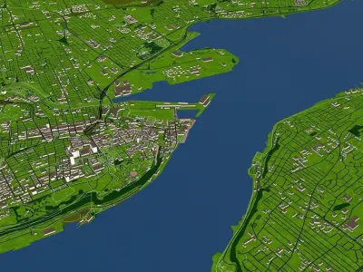 Quebec City of Canada 3d Model Low-poly 3D model