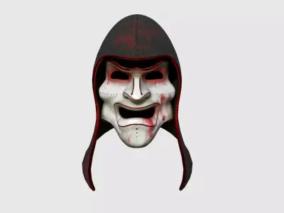 Assassin Mask A04 Red Blood - Character Design Fashion Low-poly 3D model