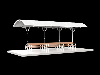 canopy stop bus station shelter halte 3D model