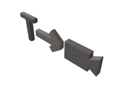 Text To Video Icon v1 002 Low-poly 3D model