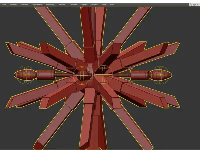 BURST CHANDELIER Low-poly 3D model