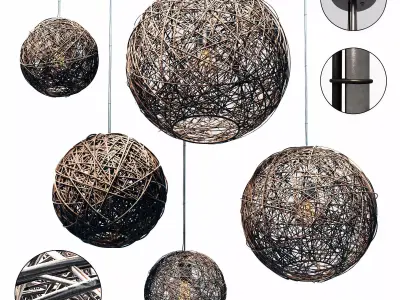 Lamp Rattan sphere hive n3 3D model