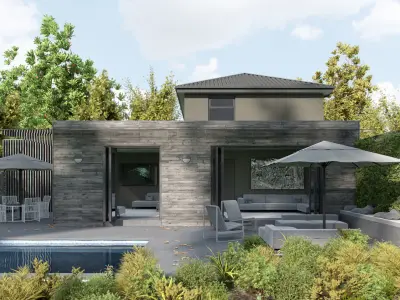 Octane - C4D Scene files - House Jackson Exterior 3D model