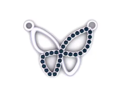 Diamond Butterfly Pendant  3D Printable Model 3D print model