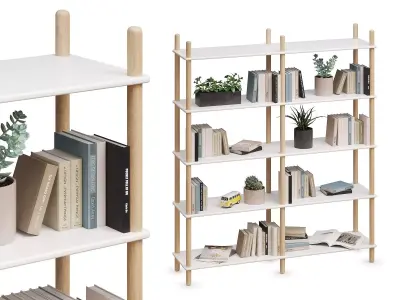 Bookshelf Olav-2 White 3D model