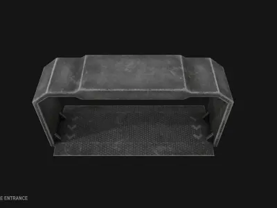 Scifi militarybase entrance Low-poly 3D model