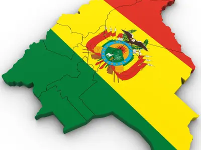 3d Political Map of Bolivia 3D model