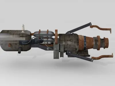 Steampunk-style sci-fi gun 3D model