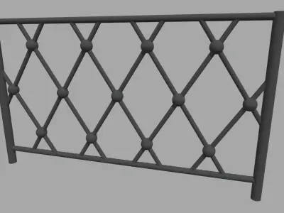 Fence 04 Low-poly 3D model
