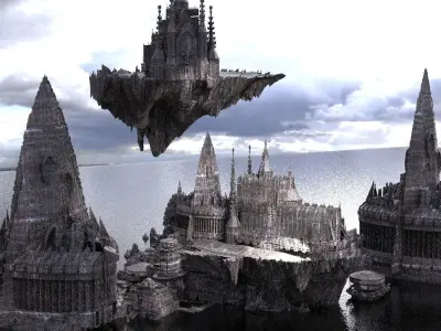 Dark Boss Castle structures Kit bash 3 3D model