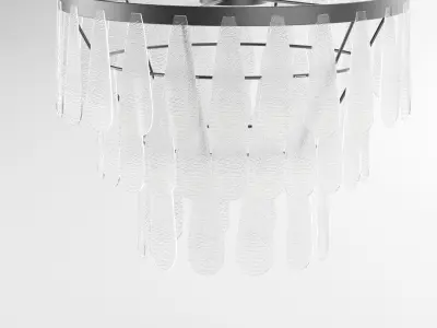 Mable Textured Glass Round Chandelier 3D model