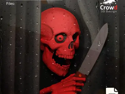 WINDOW SKULL DECO  Calavera para Ventana peek a boo 3D print model