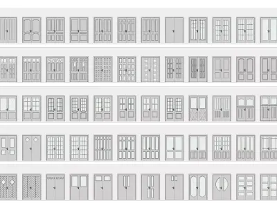 Doors Collection - 60 Pieces Low-poly 3D model