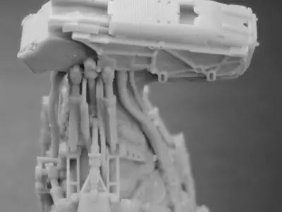 Hammerhead futuristic bust made of metal 3D print model