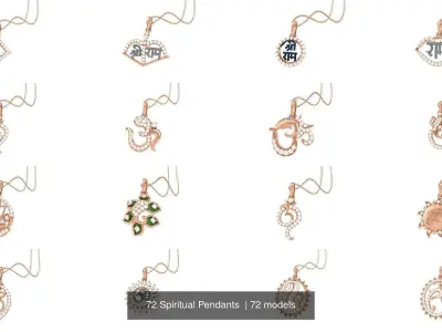 72 Spiritual Pendants  3D Model Pack