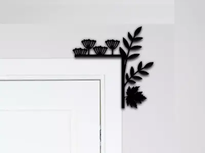 Flower Door Corner Decor 3D print model 2