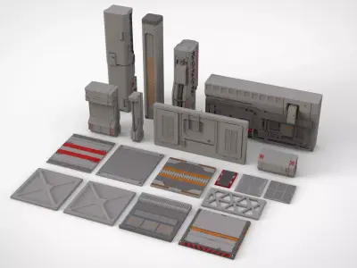 sci-fi Architecture kitbash 24 3D model