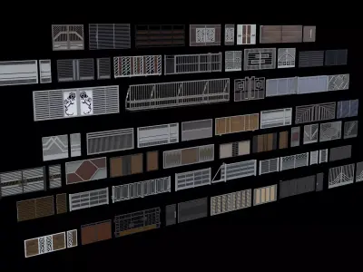 Gate door fence 3d models collection design 3D model