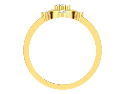 Light Weight Yellow Gold Diamond Ring  -EZ R-192 3D print model