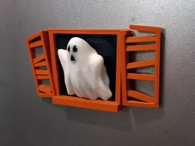 Halloween window fridge magnet  3D print model