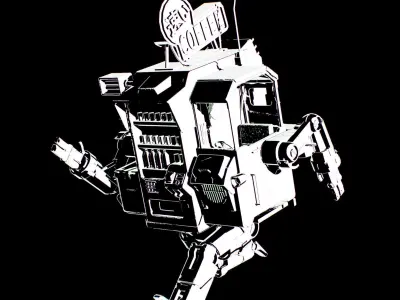 Vending Robot - Post Apocalyptic Mech Low-poly 3D model