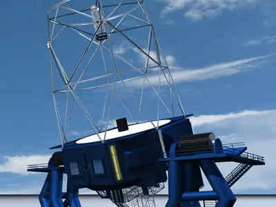 Observatory with telescope 3D model