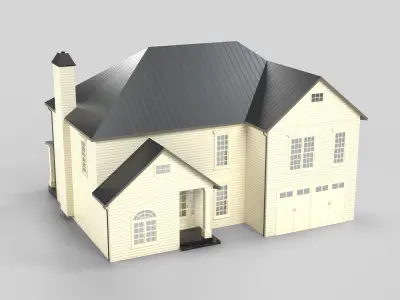 Cottage House Design 12T5  Low-poly 3D model