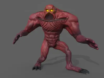 Big alien enemy - Rigged - Animated - PBR - lowpoly Low-poly 3D model