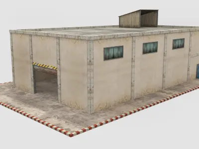 Warehouse Building - Low Poly Low-poly 3D model