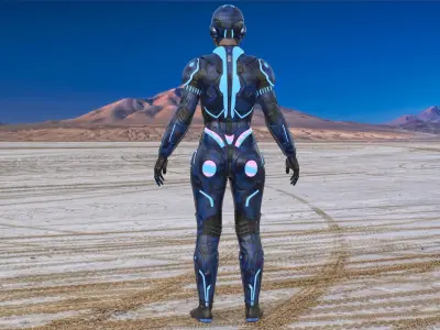 Cyborg Blu Camouflage Vray 3D model