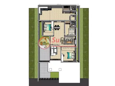 House 11x20m code 616 - Sketchup 3D model 3D model 3D model
