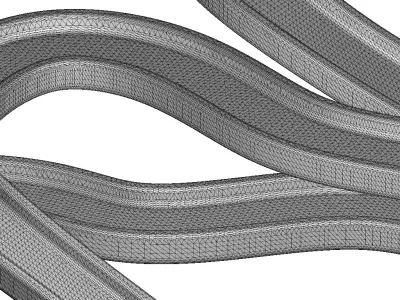 Transparent Premium Curvy Roadway 3D model