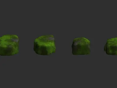 Cave Platform 3 - Moss 2 Low-poly 3D model
