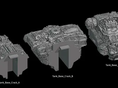 Tanks and Turrets  Destroyed Pack 3D print model