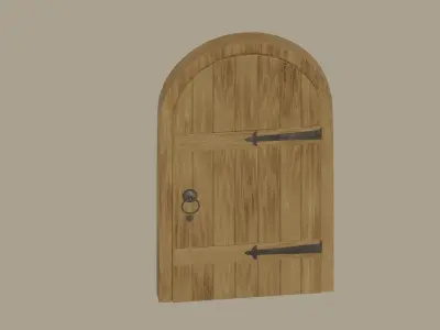 Old Wooden Arch Door 3D model