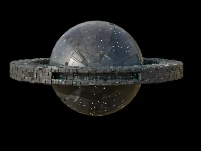 Space Station Sphere Mothership Low-poly 3D model