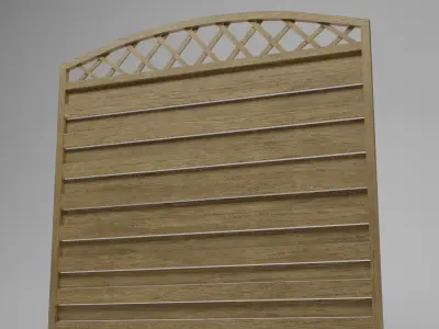 Garden Wood Wall - 2k Textures LOW POLY 3D model