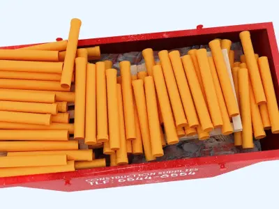 Industrial Container with PVC Pipes 3D model