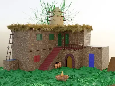 Egyptian Village House 3D model