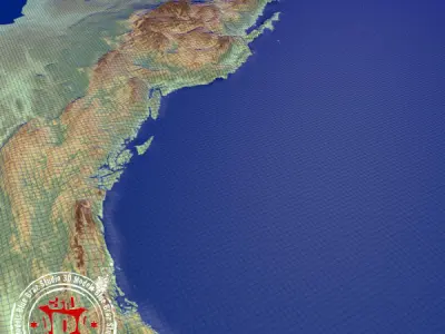 America elevation map North South Central elevation map 3D model