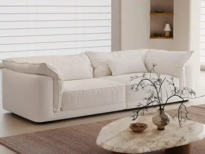 Pixels and Flowers living room interior scene 3D model