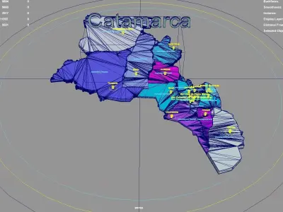 Catamarca  Argentina map region geography political geographic 3D model