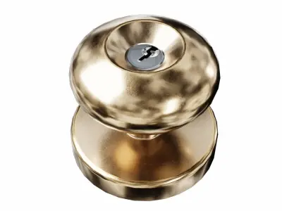 Brass door-handle Low-poly 3D model