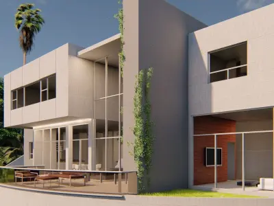Casa Scene-villa-modern house 3D model 98