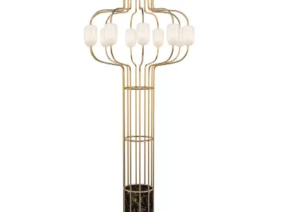 Yeffet floor lamp made of brass and marble 3D model