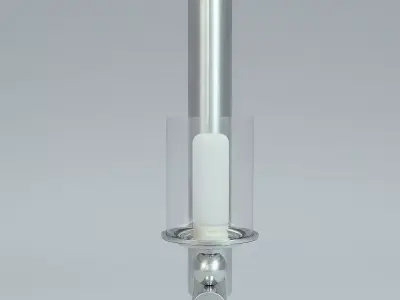 Wall Lamp Single Silver 1 3D model