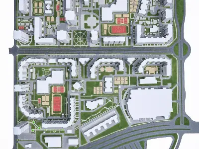 Urban Area 05  Low-poly 3D model